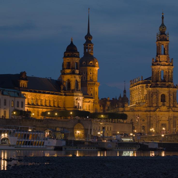 Entertainment zone at night in Spain